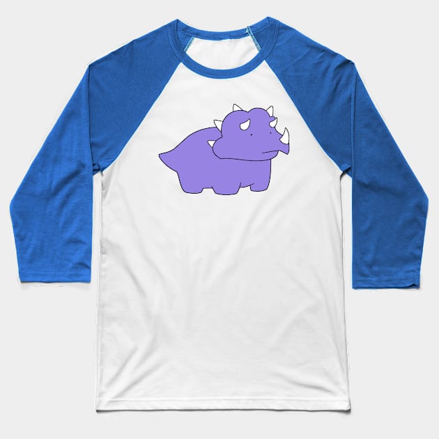 Purple Triceratops Baseball T-Shirt by saradaboru